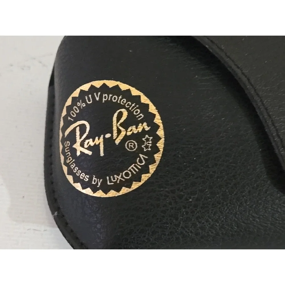 Ray-Ban Chromance Sunglasses Case Only Black Faux‎ Leather Semi Soft Authentic
